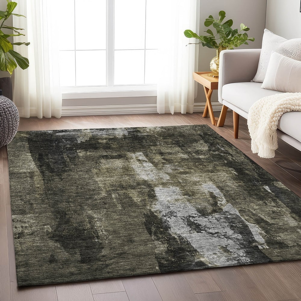 Machine Washable Indoor/ Outdoor Contemporary Chantille Rug