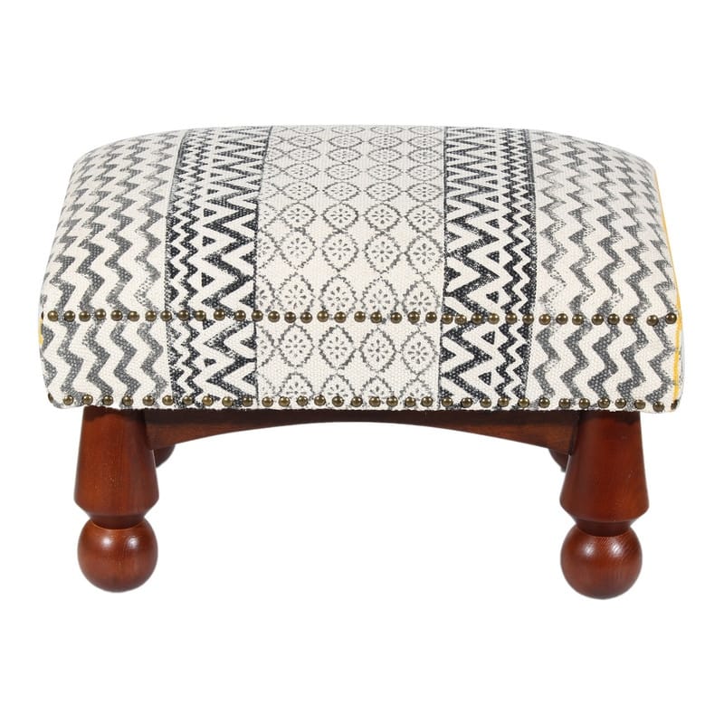 HERAT ORIENTAL Handmade Cotton Upholstered Stool
