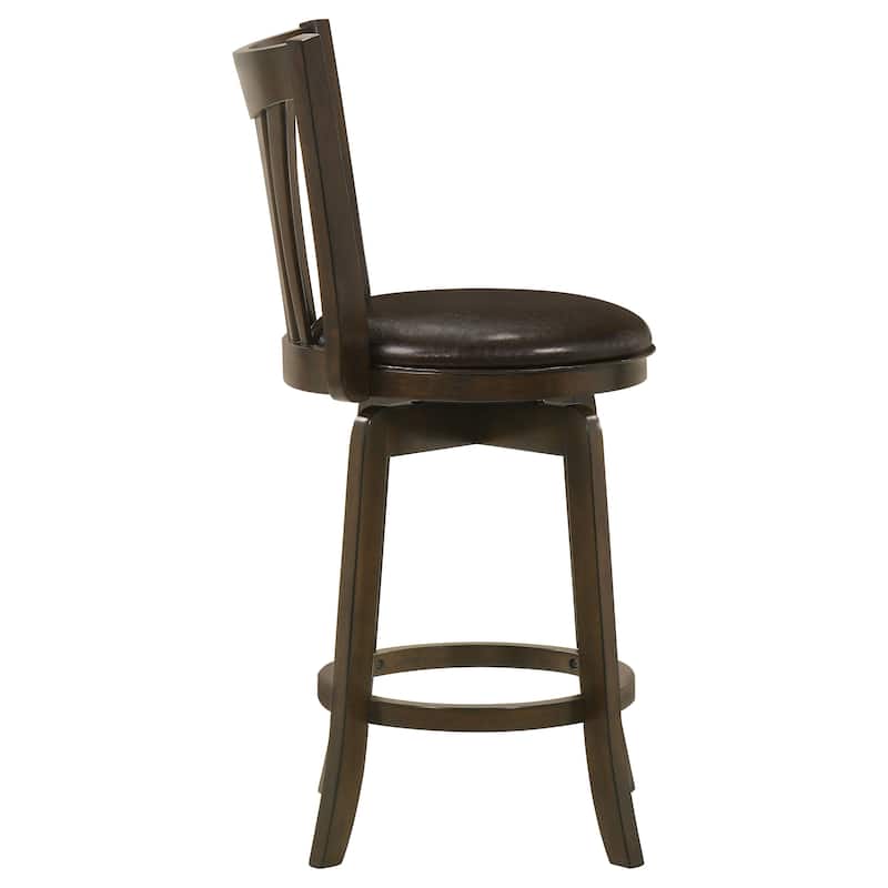 Lambert Transitional Wood Swivel Chair Dark Cherry