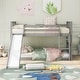 preview thumbnail 3 of 25, Built-in Design Twin over Twin Bunk Bed with Slide and Ladder,House Shape Design