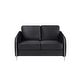 preview thumbnail 3 of 4, Hathaway Black Velvet Modern Chic Loveseat Couch