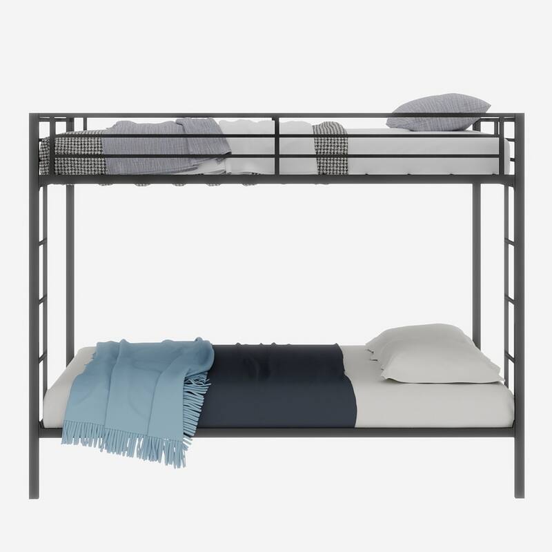 Multi-Functional Metal Bunk Bed, No Box Spring Needed, Bunk Bed Frame for Aldults Dorm Bedroom Guest Room