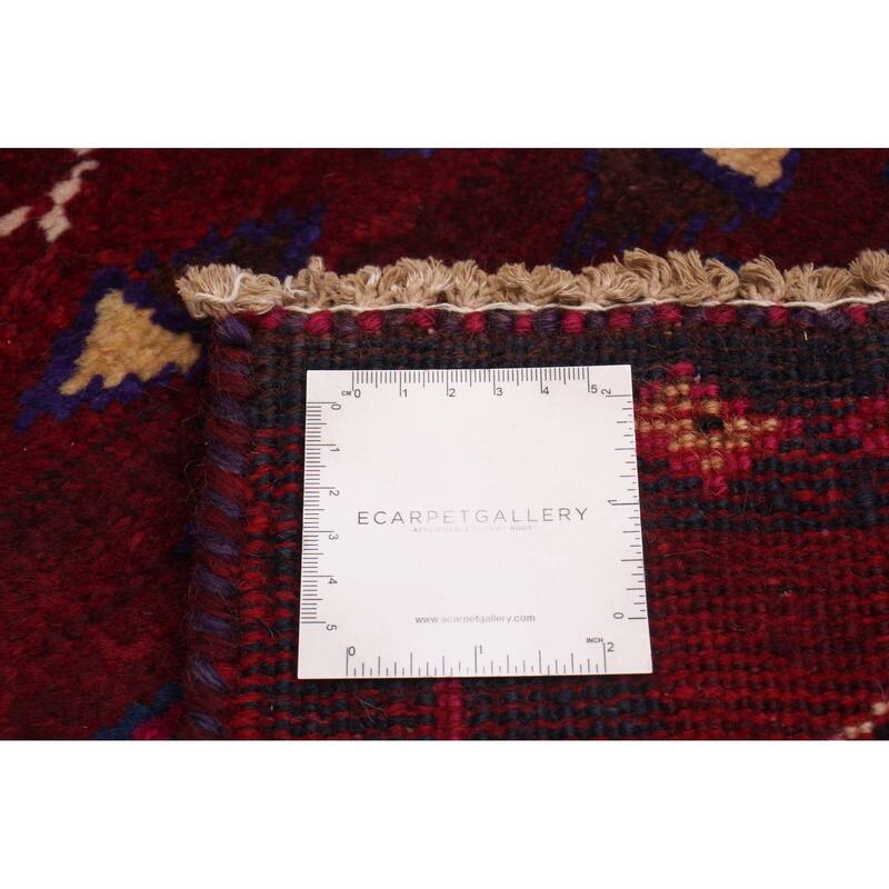 ECARPETGALLERY Hand-knotted Melis Vintage Burgundy, Red Wool Rug - 4'9 x 7'3
