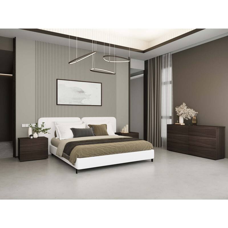 Dark Oak Melamine Dresser with Smooth Glide Drawers, Modern Design, and Durable Construction for Bedroom Storage