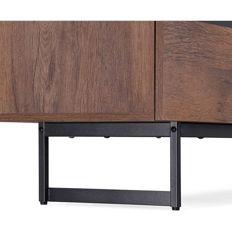 WAMPAT Modern TV Stand for up to 55 inch TV with Storage Cabinets