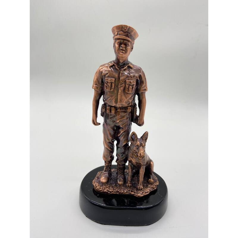 Policeman with Dog on engravable base