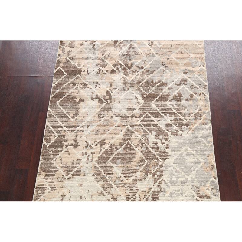 Geometric Contemporary Moroccan Oriental Area Rug Handmade Wool Carpet - 5'4" x 7'10"