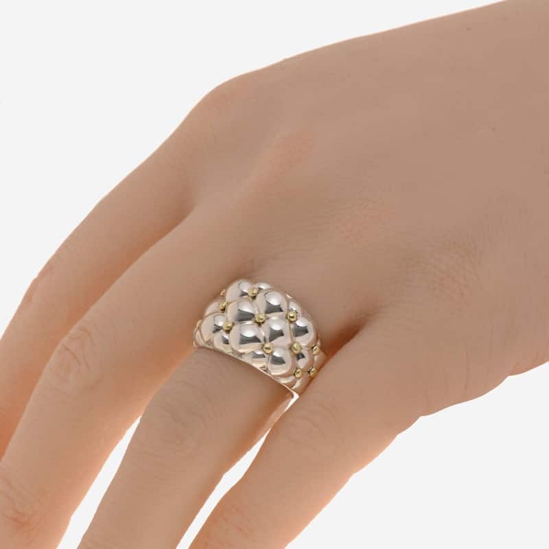 Charles Krypell Sterling Silver and 18K Yellow Gold Band Ring Sz. 6.5