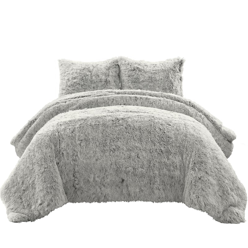 Lush Decor Emma Cozy Ultra Soft Two Tone Faux Fur Comforter