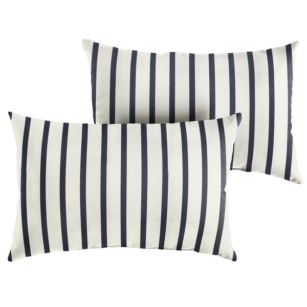 Black and white cheap striped outdoor lumbar pillows