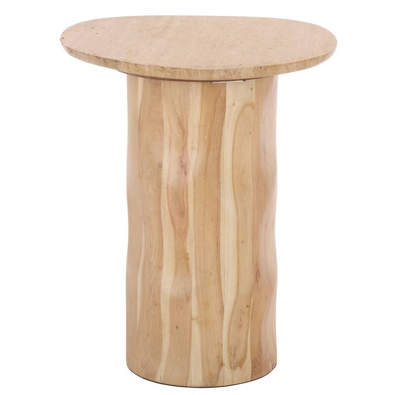 SAFAVIEH Couture Jennamira Travertine Accent Table - 18"W x 17"D x 21"H