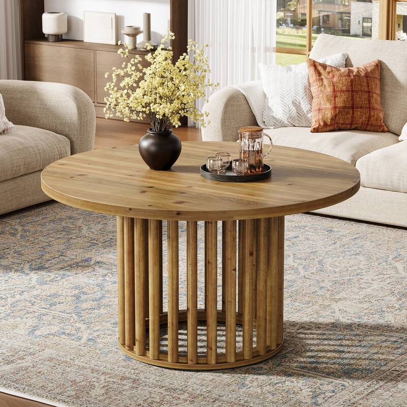 31.5-Inch Solid Wood Round Coffee Table