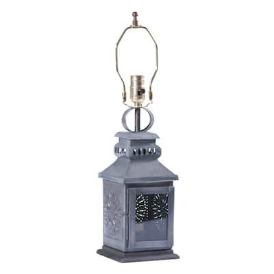 Irvin's Country Tinware Miner's Lamp Base In Antique Tin - 21 X 5.5 X 5.5 inches