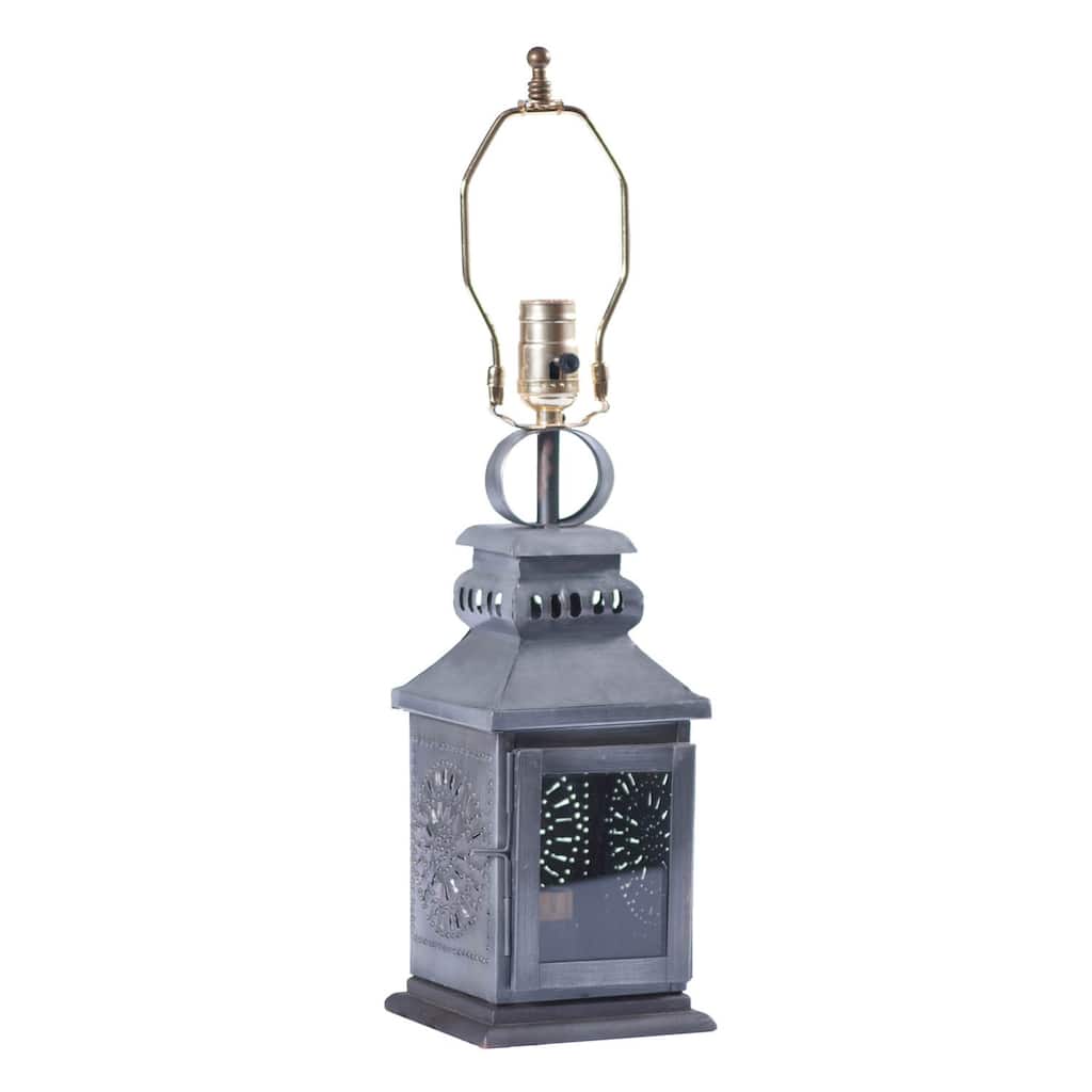 Irvin's Country Tinware Miner's Lamp Base In Antique Tin - 21 X 5.5 X 5.5 inches