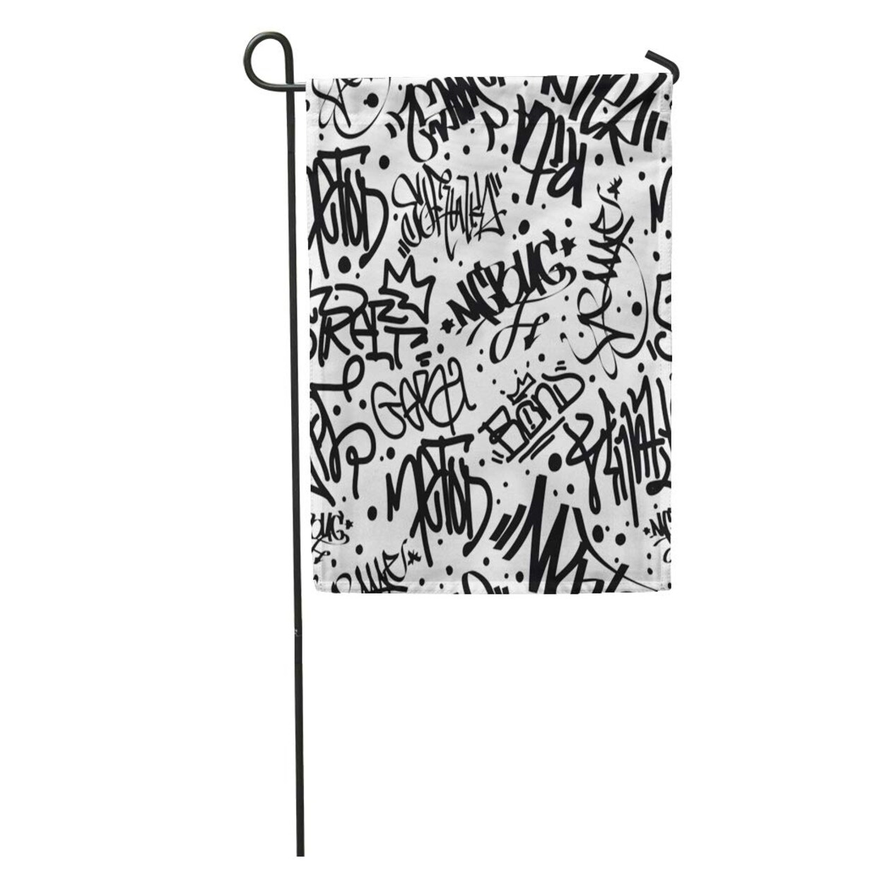 Shop Pattern Tags Graffiti Street Retro Abstract Vintage In Black White Letter Music Garden Flag Decorative Flag House Banner On Sale Overstock 31365514