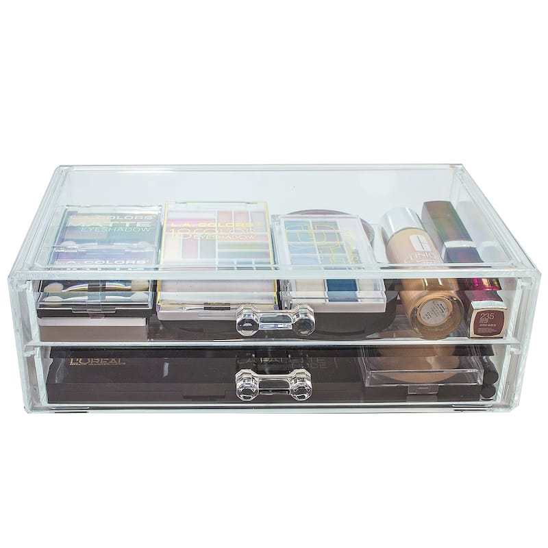 Sorbus Stackable Acrylic Drawers - Clear Storage Drawers for Organizing Make up Palettes, Bathroom Supplies, and More