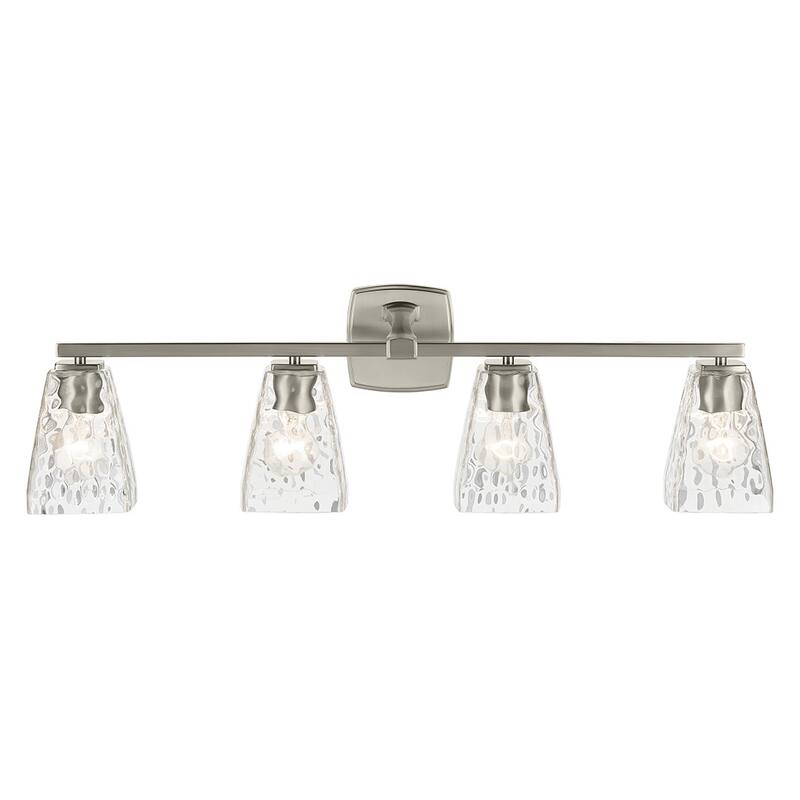 Kichler Lighting Marant 33.25" 4-Light Vanity Light with Clear Water Glass in Brushed Nickel