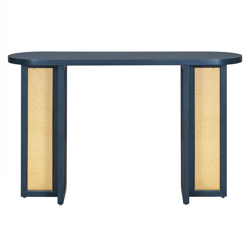 Rattan Console Table Entryway Table, Narrow Console Table with Storage, Hallway Table for Living Room, Entrance