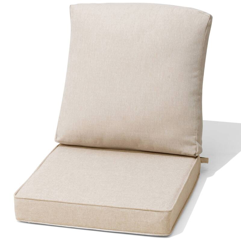 22''D x 21''W x 3.5''T Patio Fabric Outdoor Seat Cushions Set (Seat & Back) - PUTTY - 1PC