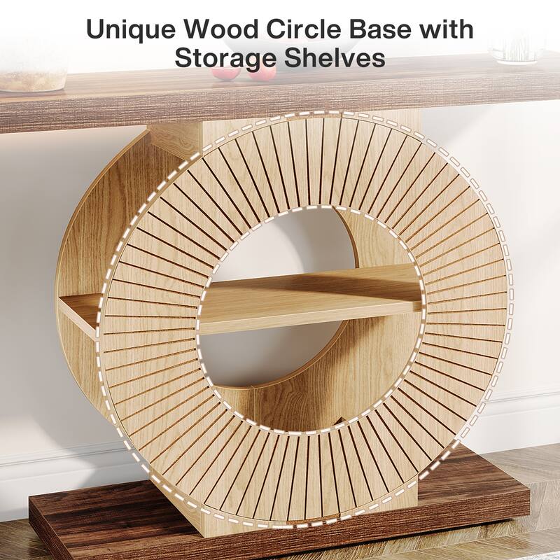 Console Table with Storage Shelves for Entryway Living Room