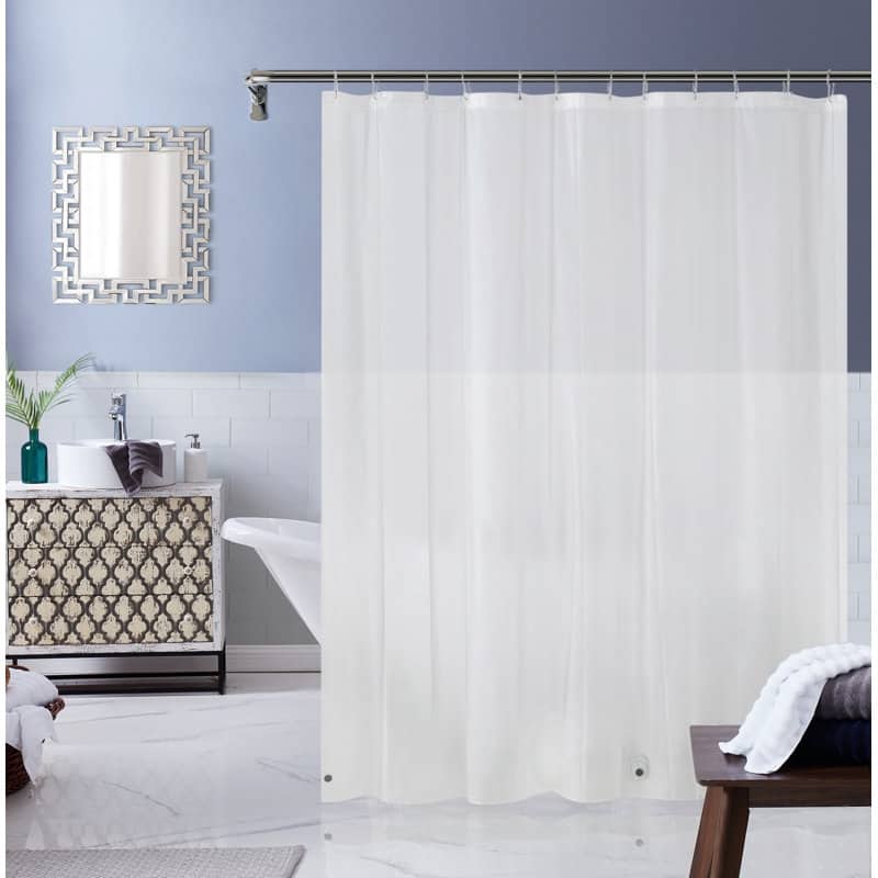 Dainty Home Heavy Weight Shower Curtain Liner With Weighted Hem - White
