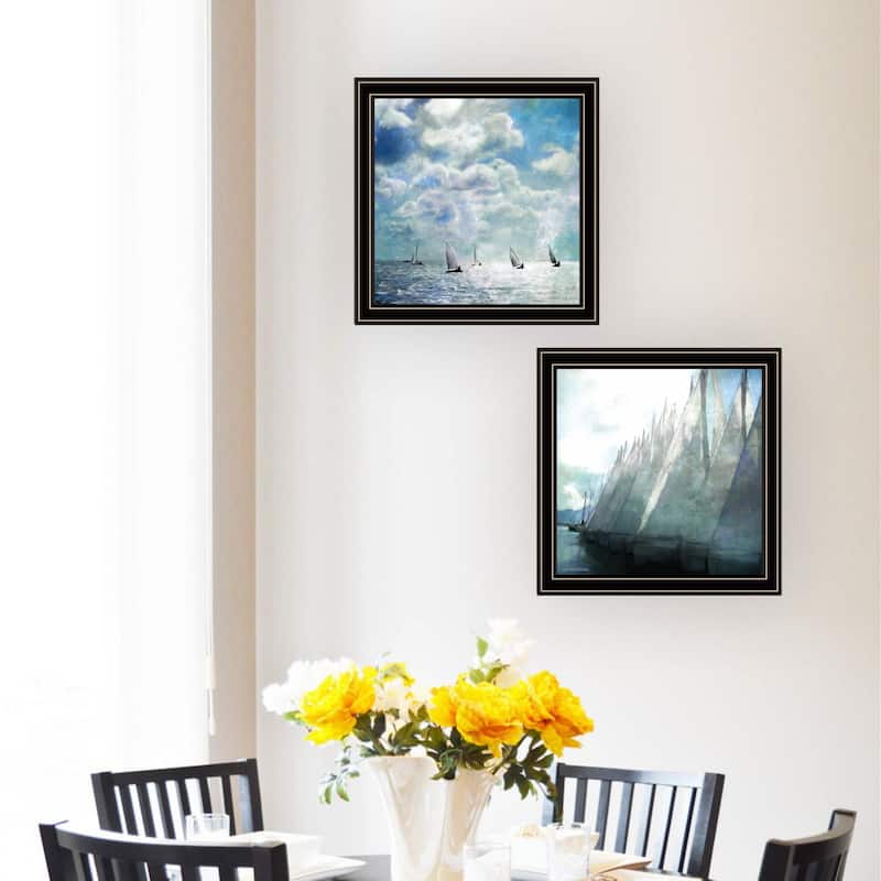 2-Piece Framed Wall Art Set - Sail Away, Black Frame