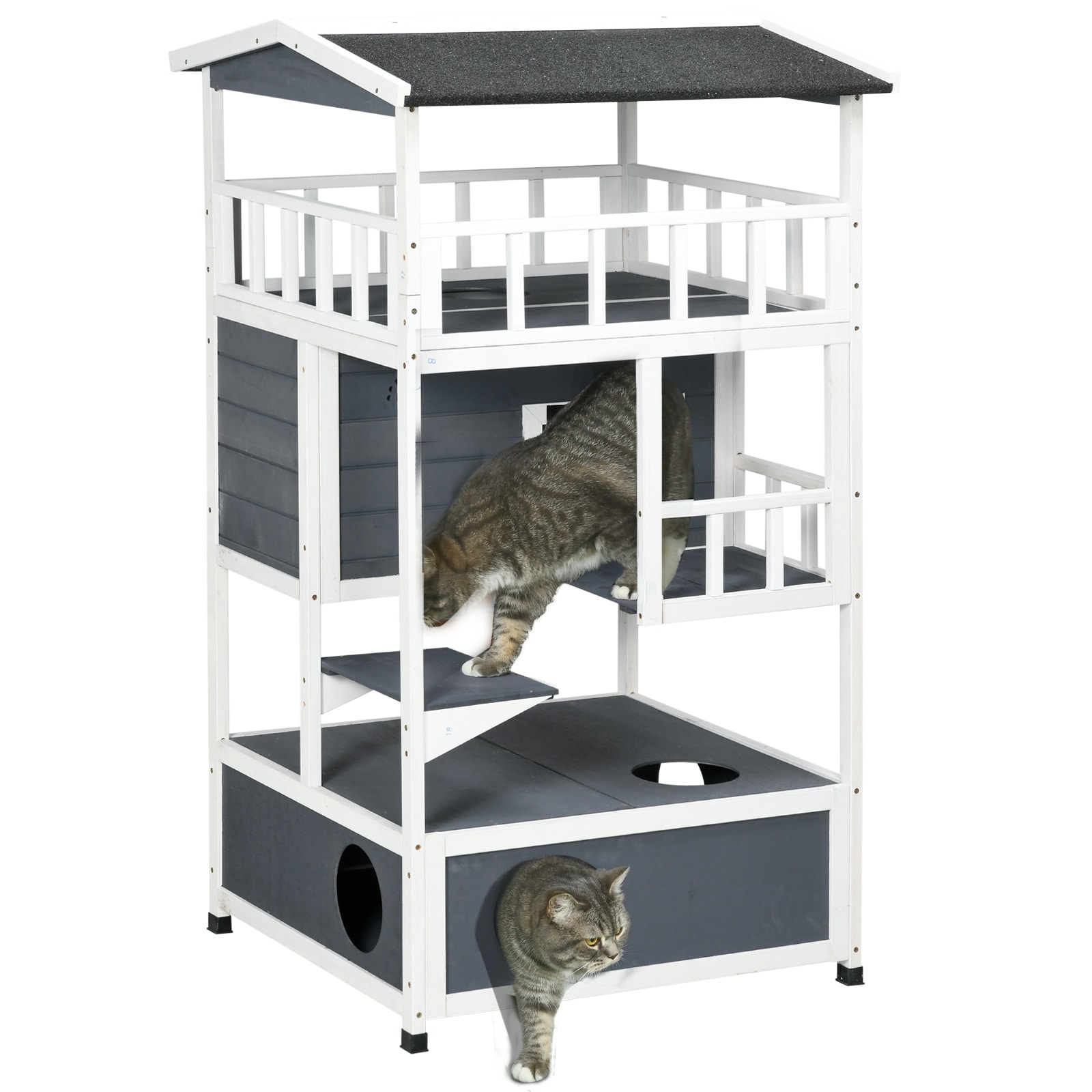 Pawhut heated outdoor cat shelter top