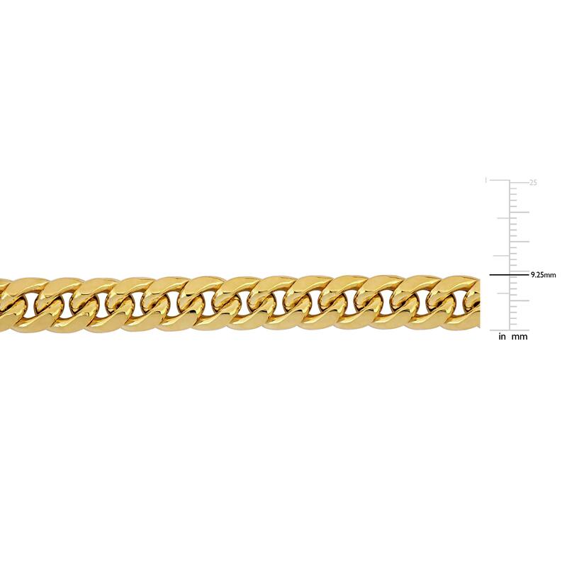 Miadora 9.25mm Miami Cuban Link Chain Bracelet in 10k Yellow Gold - 7.5 in