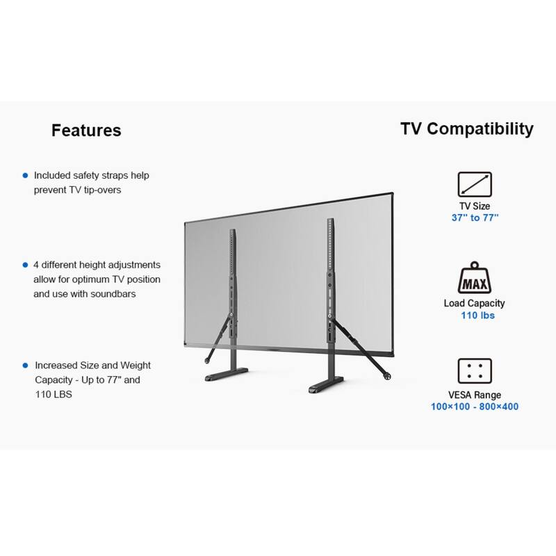 ErgoAV Universal TV Legs for 37″ to 77″ TVs