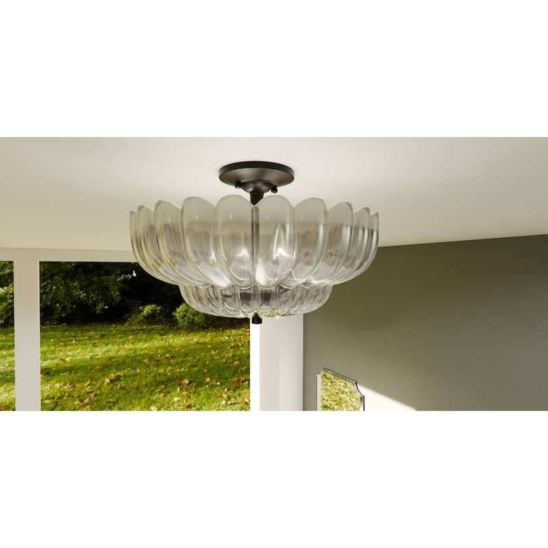 Whitecap 4-Light Mottled Cocoa Semi-Flush Mount