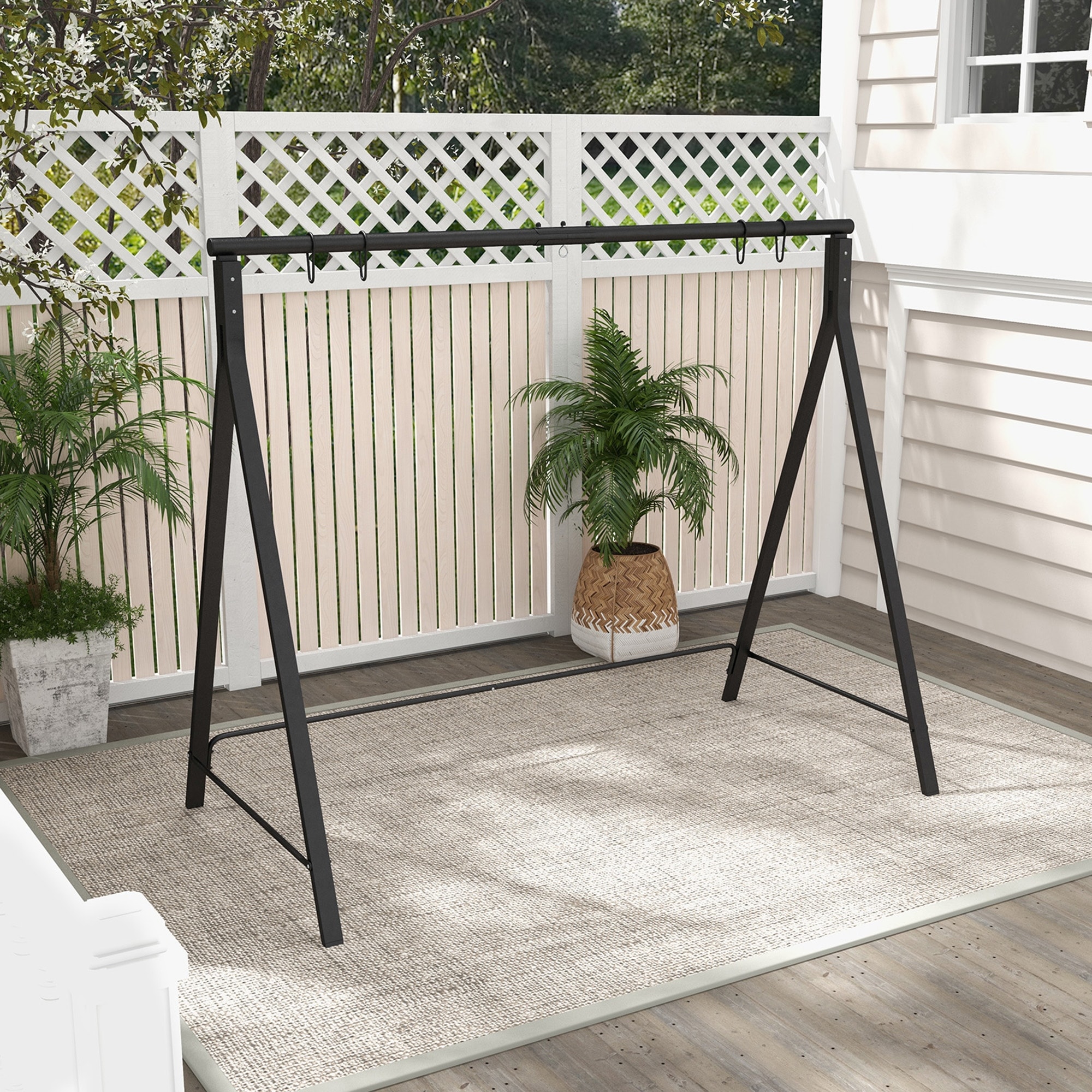 Heavy duty porch shop swing with stand