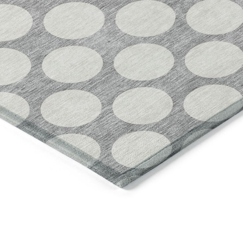 HomeRoots Polka Dot Transitional Rectangle Outdoor Rug