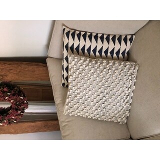 Mina Victory Life Styles Navy Triangles Throw Pillow