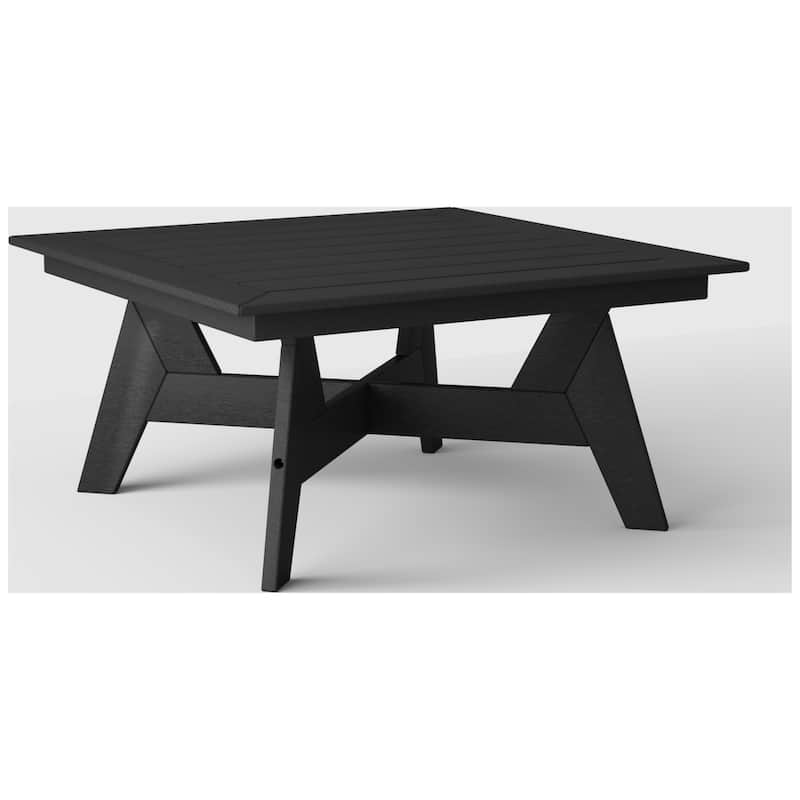 Polytrends Birchwood All Weather HDPE Outdoor Patio 37 Inch Square Conversation Table
