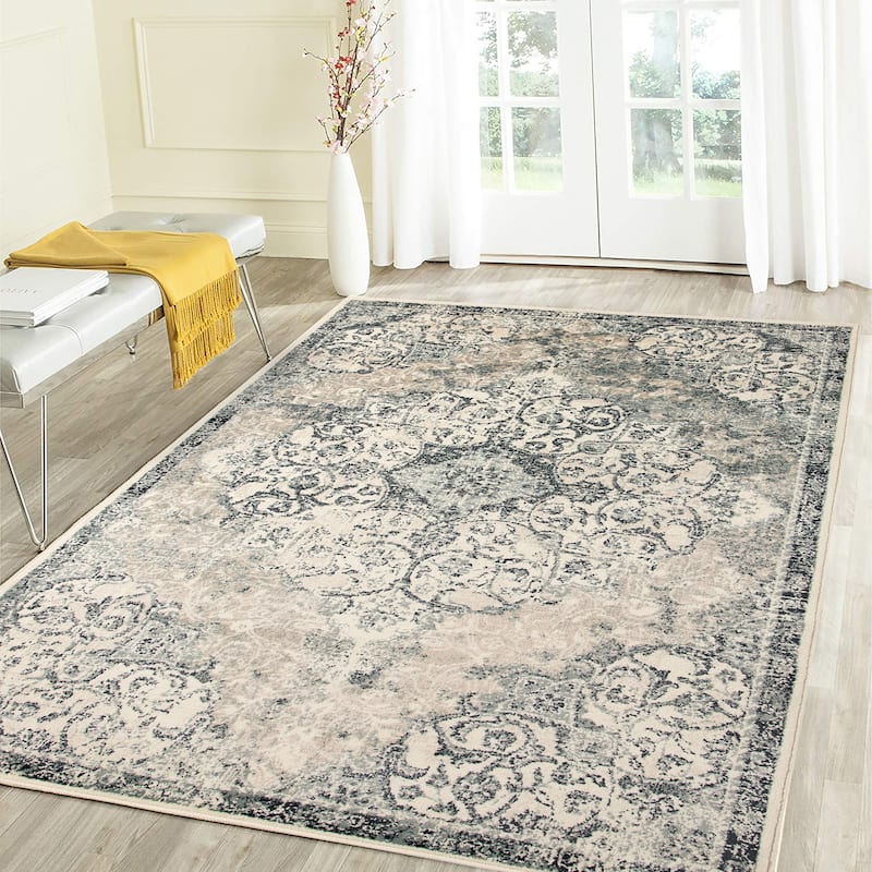 Divine Pollie Transitional Bordered Hand-Knotted Area Rug - 9' x 12'