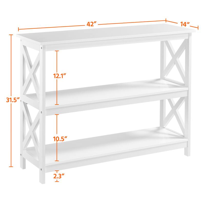 Yaheetech X-Design 3 Tiers Wooden Entryway Console Table