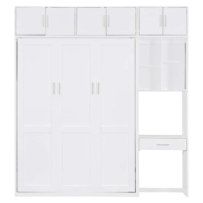 Full Murphy Bed with Desk & Top Storage