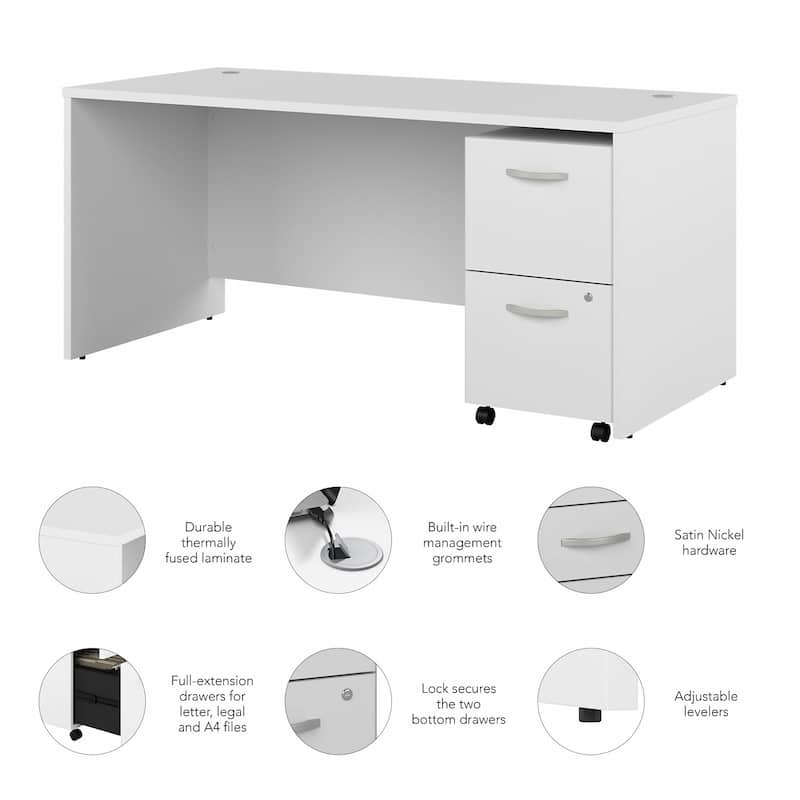 Studio C 66W x 30D Office Desk with Drawers by Bush Business Furniture
