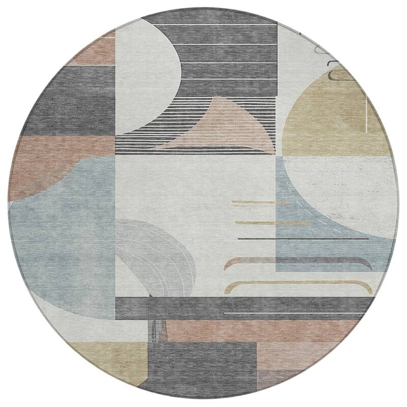 HomeRoots Geometric Modern Rectangle Outdoor Rug