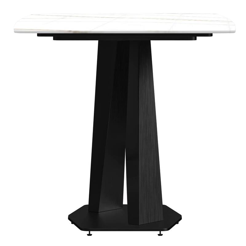 7-Piece Dining Set with 55-Inch Sintered Stone Dining Table and 6 Accent Arm Chairs