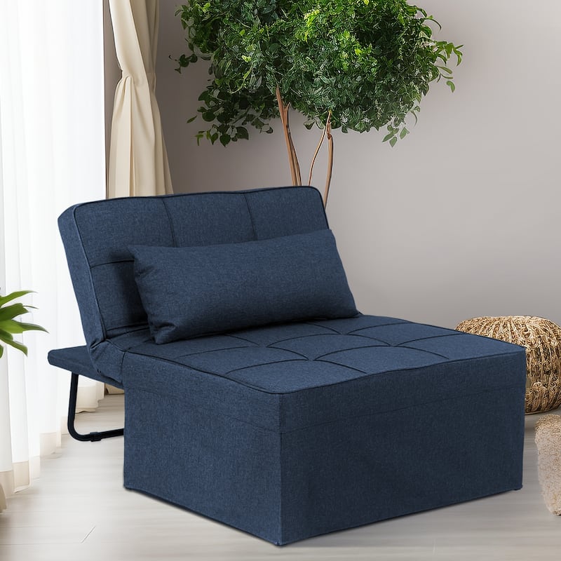 Ainfox Adjustable Sofa Chair Sleeper Sofa Bed Ottoman Couch with Metal Frame