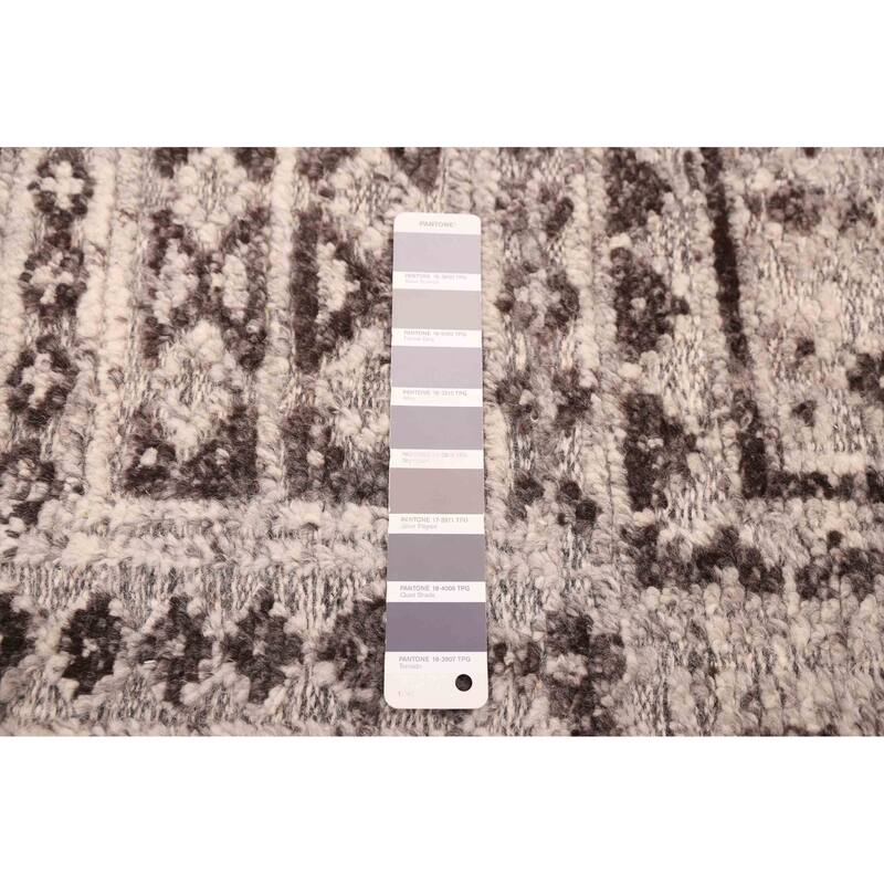 ECARPETGALLERY Hand-knotted Tangier Grey Wool Rug - 5'5 x 7'7