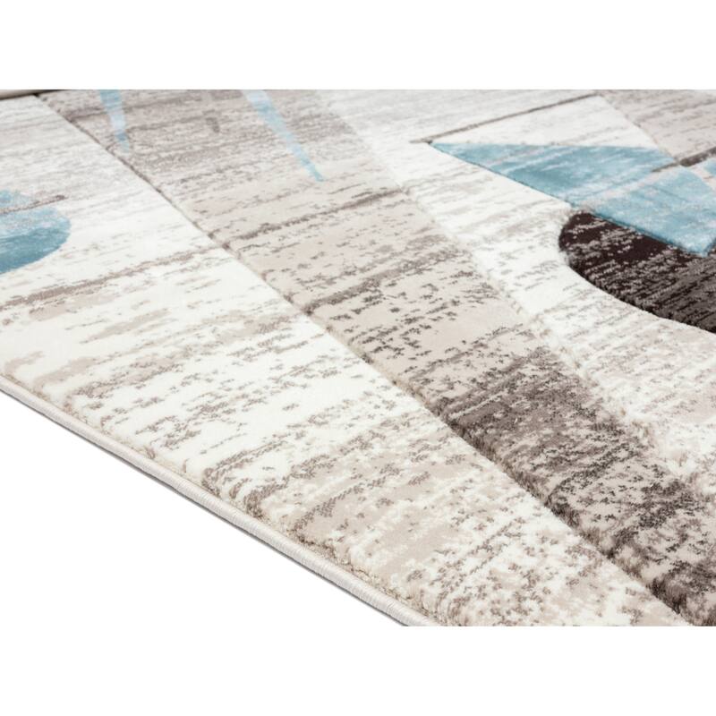 Crystal Collection Abstract Geometric Area Rug