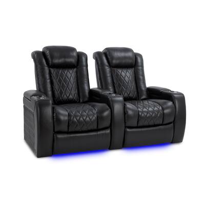 Valencia Tuscany XL Top Grain Nappa 11000 Leather Home Theater Seating Power Recliner Row of 2 Black