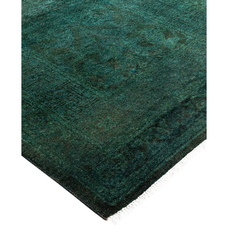 Overdyed One-of-a-Kind Hand-Knotted Area Rug - Green - 2' 7" x 8' 7"