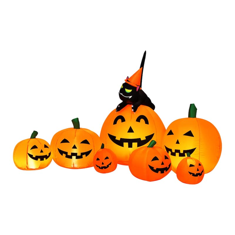 7.5 FT Halloween Inflatable Pumpkin Combo Blow up Pumpkin Decoration - Orange