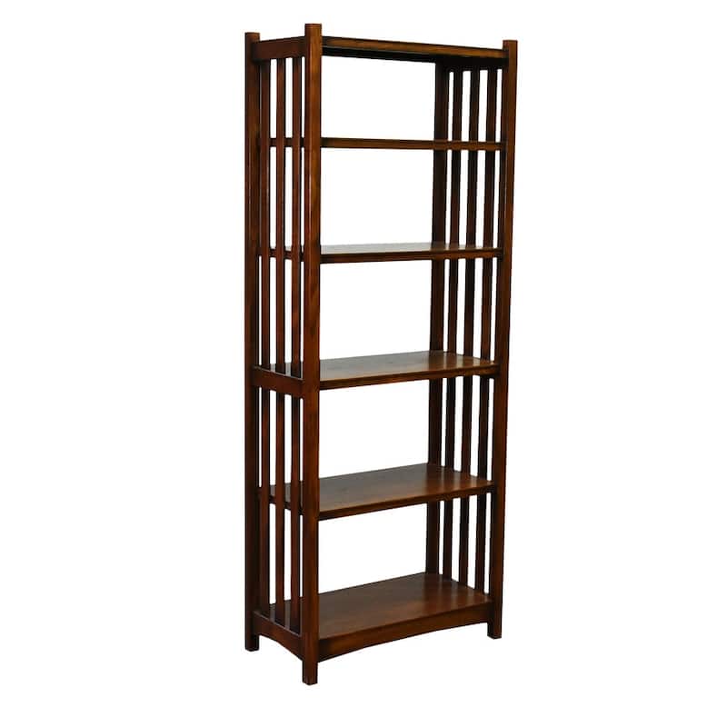 Preorder Mission Spindle Side 5 Shelf Bookcase - Walnut (W1) - Walnut