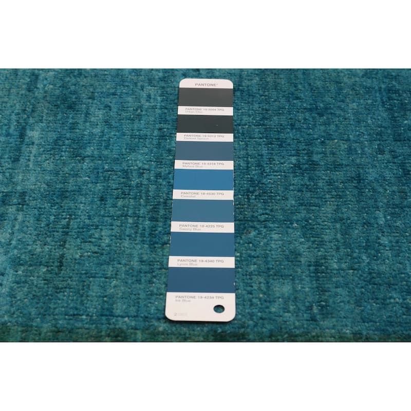 ECARPETGALLERY Hand-knotted Vibrance Blue Wool Rug - 9'0 x 11'8