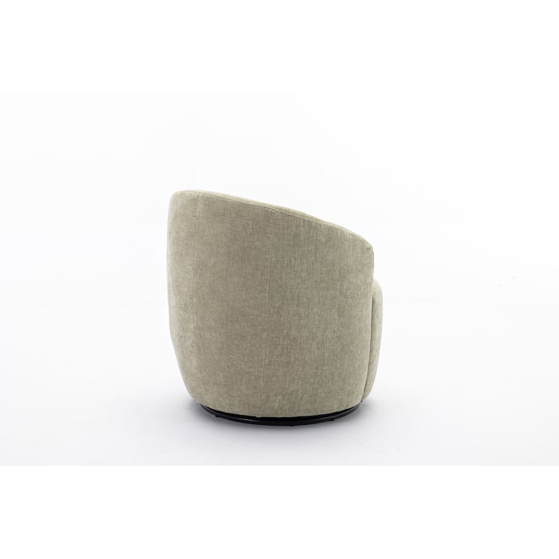 25.6" Swivel Barrel Chair with Black Coating