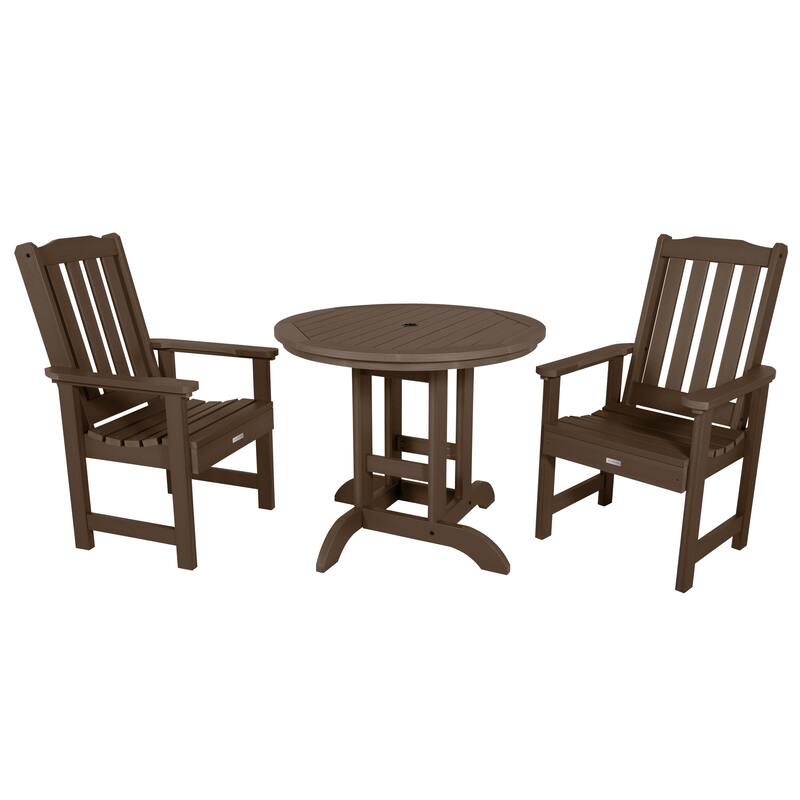 Lehigh 3-Piece Outdoor Dining Set - 36" Round Table, Dining-height - Weathered Acorn
